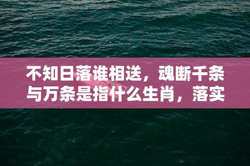 不知日落谁相送，魂断千条与万条是指什么生肖，落实选解释