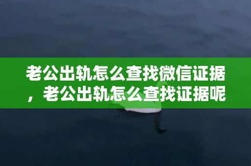 老公出轨怎么查找微信证据，老公出轨怎么查找证据呢知乎