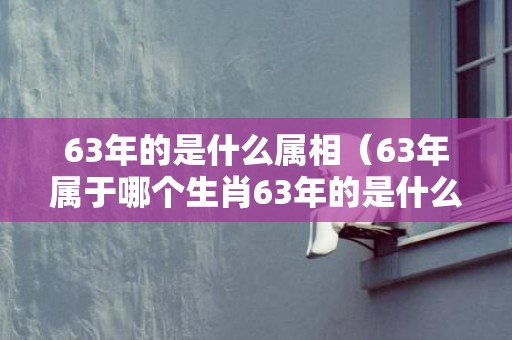 63年的是什么属相（63年属于哪个生肖63年的是什么生肖）