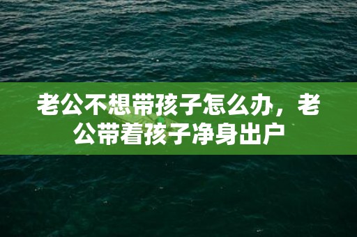 老公不想带孩子怎么办，老公带着孩子净身出户