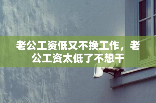 老公工资低又不换工作，老公工资太低了不想干