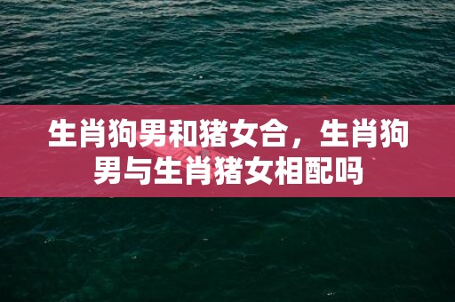 生肖狗男和猪女合，生肖狗男与生肖猪女相配吗