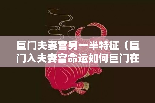 巨门夫妻宫另一半特征（巨门入夫妻宫命运如何巨门在夫妻宫配偶特点）