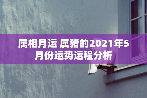 属相月运 属猪的2021年5月份运势运程分析