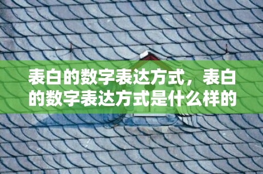 表白的数字表达方式，表白的数字表达方式是什么样的呢英语