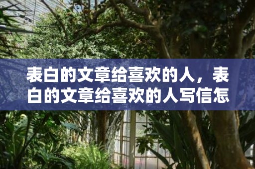 表白的文章给喜欢的人，表白的文章给喜欢的人写信怎么写好