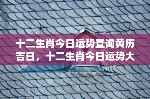 十二生肖今日运势查询黄历吉日，十二生肖今日运势大全易安居(十二生肖今日运势运程百禧)