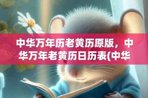 中华万年历老黄历原版，中华万年老黄历日历表(中华万年历老黄历2023年)