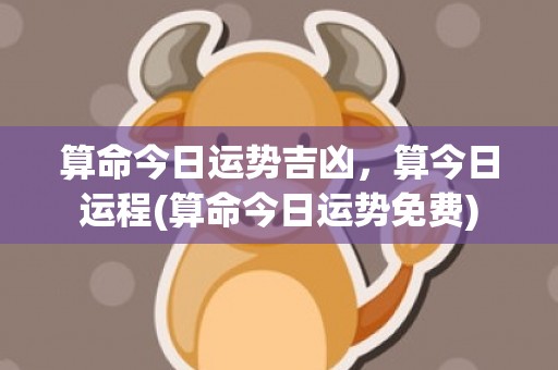 算命今日运势吉凶，算今日运程(算命今日运势免费)