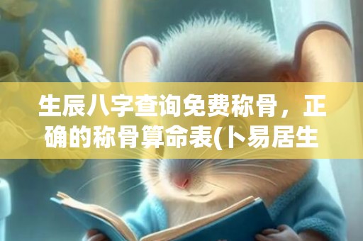 生辰八字查询免费称骨，正确的称骨算命表(卜易居生辰八字查询免费)
