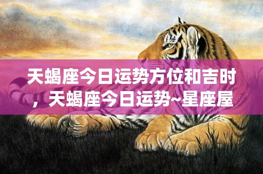 天蝎座今日运势方位和吉时，天蝎座今日运势~星座屋(天蝎座今日运势方位搜狐网)