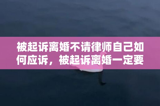 被起诉离婚不请律师自己如何应诉，被起诉离婚一定要应诉吗知乎