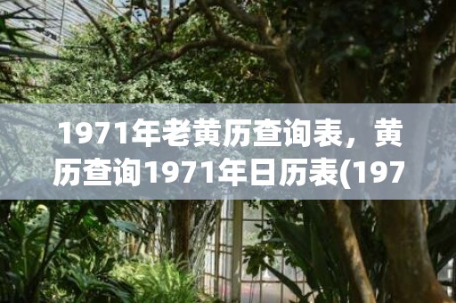1971年老黄历查询表，黄历查询1971年日历表(1971年老黄历9月)