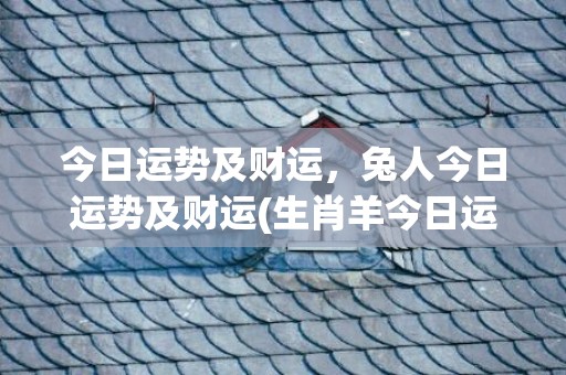 今日运势及财运，兔人今日运势及财运(生肖羊今日运势及财运)