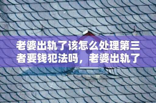 老婆出轨了该怎么处理第三者要钱犯法吗，老婆出轨了该怎么处理第三者有小孩