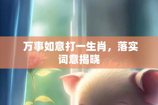  万事如意打一生肖，落实词意揭晓