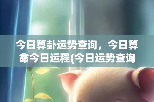 今日算卦运势查询，今日算命今日运程(今日运势查询财运)