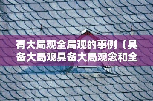 有大局观全局观的事例（具备大局观具备大局观念和全局意识）