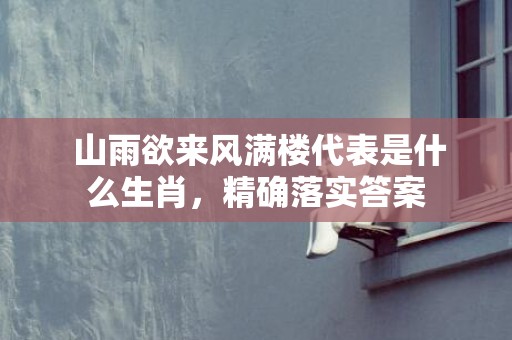  山雨欲来风满楼代表是什么生肖，精确落实答案