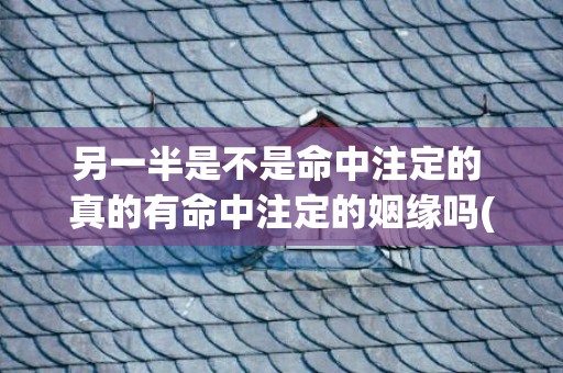 另一半是不是命中注定的 真的有命中注定的姻缘吗(命中另一半测算免费)
