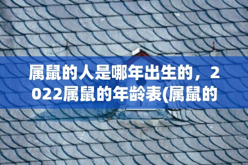 属鼠的人是哪年出生的，2022属鼠的年龄表(属鼠的人是哪年出生的)