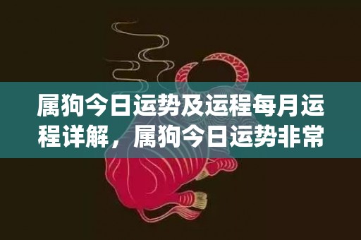 属狗今日运势及运程每月运程详解，属狗今日运势非常运势网(属狗今日运势及运程免费)