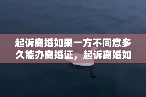 起诉离婚如果一方不同意多久能办离婚证，起诉离婚如果一方不同意离婚怎么办多久可以离婚