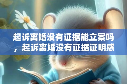 起诉离婚没有证据能立案吗，起诉离婚没有证据证明感情破裂怎么办