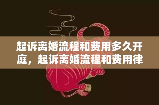 起诉离婚流程和费用多久开庭，起诉离婚流程和费用律师代理费标准一样吗