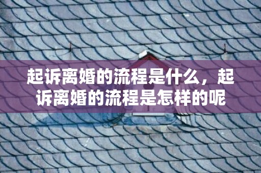起诉离婚的流程是什么，起诉离婚的流程是怎样的呢