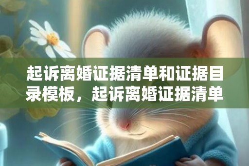 起诉离婚证据清单和证据目录模板，起诉离婚证据清单和证据目录一样吗怎么写范本