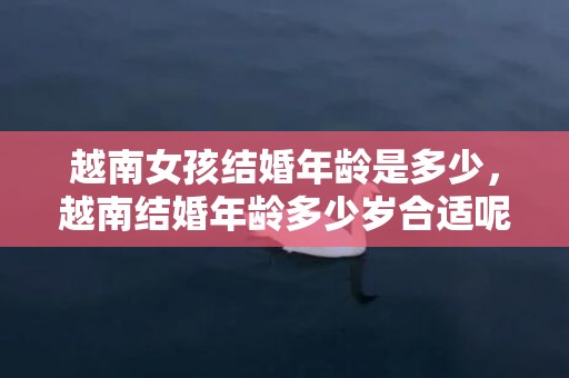 越南女孩结婚年龄是多少，越南结婚年龄多少岁合适呢