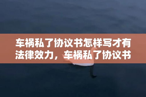 车祸私了协议书怎样写才有法律效力，车祸私了协议书怎么写合法