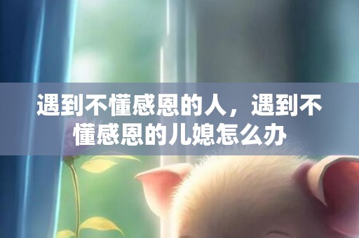 遇到不懂感恩的人，遇到不懂感恩的儿媳怎么办