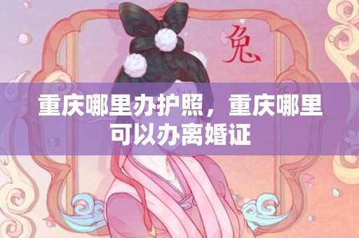 重庆哪里办护照，重庆哪里可以办离婚证