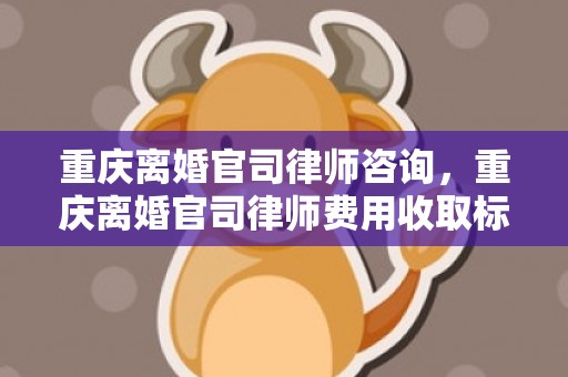 重庆离婚官司律师咨询，重庆离婚官司律师费用收取标准最新规定