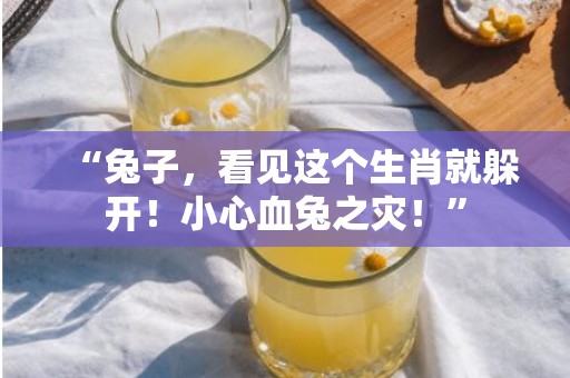 “兔子，看见这个生肖就躲开！小心血兔之灾！”