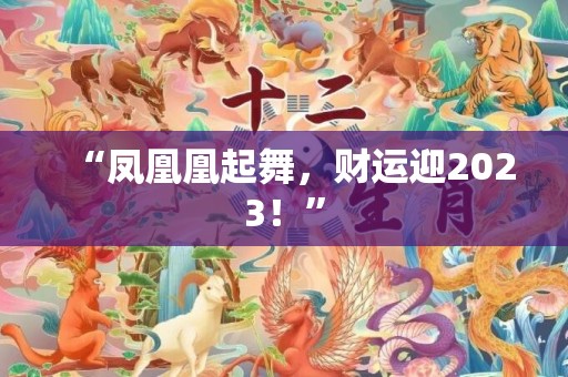 “凤凰凰起舞，财运迎2023！”