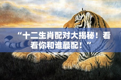 “十二生肖配对大揭秘！看看你和谁最配！”