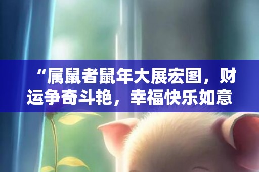 “属鼠者鼠年大展宏图，财运争奇斗艳，幸福快乐如意！”