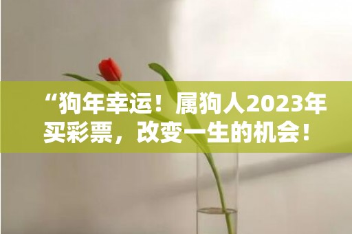 “狗年幸运！属狗人2023年买彩票，改变一生的机会！”
