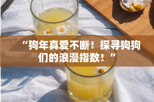 “狗年真爱不断！探寻狗狗们的浪漫指数！”