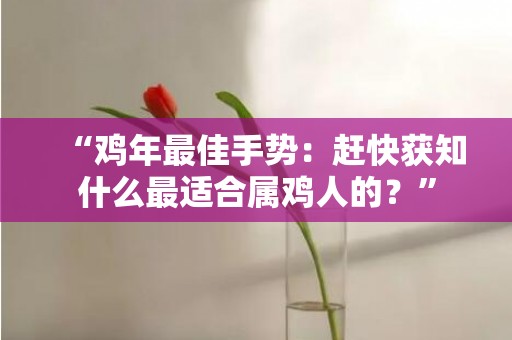 “鸡年最佳手势：赶快获知什么最适合属鸡人的？”
