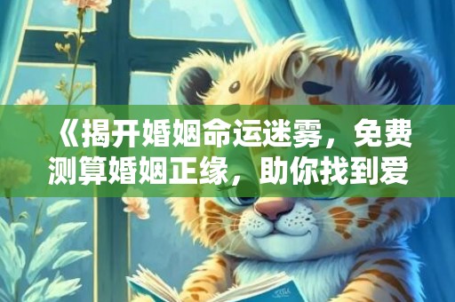 《揭开婚姻命运迷雾，免费测算婚姻正缘，助你找到爱情归宿！》