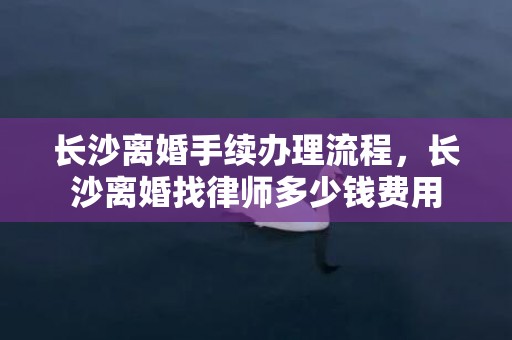 长沙离婚手续办理流程，长沙离婚找律师多少钱费用