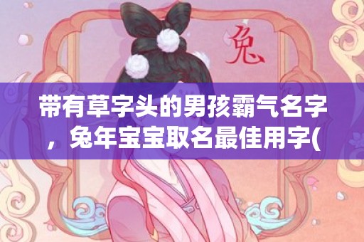 带有草字头的男孩霸气名字，兔年宝宝取名最佳用字(带有草字头的男孩小名)