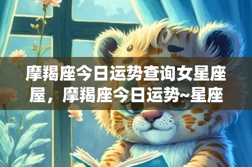 摩羯座今日运势查询女星座屋，摩羯座今日运势~星座屋(摩羯座今日运势查询黄历网)