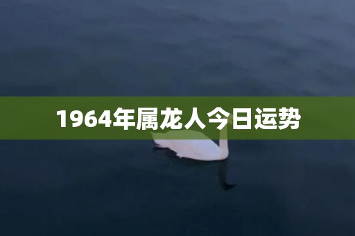 1964年属龙人今日运势