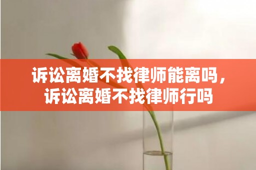 诉讼离婚不找律师能离吗，诉讼离婚不找律师行吗