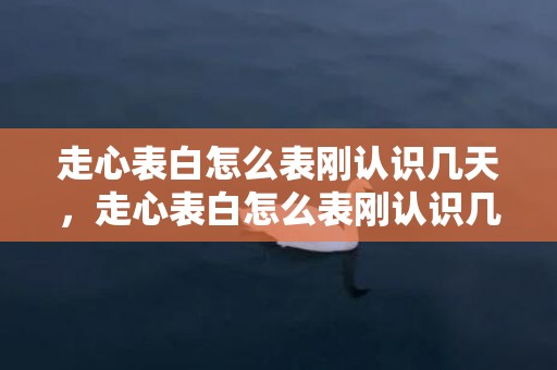 走心表白怎么表刚认识几天，走心表白怎么表刚认识几天的人呢知乎